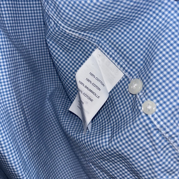 J.Crew Classic Fit Blue Gingham Button Down Long Sleeve Shirt Mens Size M - Picture 4 of 8